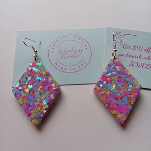 Hand Crafted Multicolor Confetti Earrings